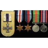 Military Cross GV, WW1 issue, unnamed as issued, in original case. With WW2 medals 1939-45 Star, F &