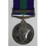 GSM GVI with Palestine clasp (2754273 Pte C Kirkwood, Black Watch). Served with 2nd Bn. With copy
