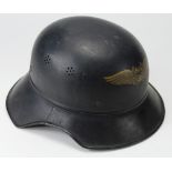 German Nazi Luftschutz Helmet with liner (no chin strap). Helmet stamped 'RL2-40/2'.