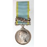 Crimea Medal with Sebastopol clasp, naming officially impressed (J. Hicks. 42nd Regt.).