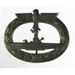 German Nazi U-Boat badge, maker marked 'GWL'.