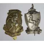 Cap Badges - Kent Volunteers 'K.V.F.' and the other 'W.K.V.F'. (2)