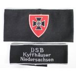 German DSB Kyffhauser Niedersachsen veterans arm band with one other veterans arm band. (2)