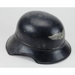 German Nazi Luftshutz (Civil Defence) Helmet, no liner. Inside lip of helmet stamps 'RL2-39/42',