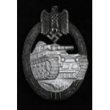 German Panzer Assault badge in fitted case, BWS maker marked