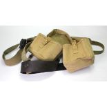 WW2 Home guard scarce set of 1940 dated ammo pouches with leather Home Guard belt and pair of
