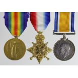 1914 Star Trio to M-21773 L.Cpl G Brooks ASC. (A/Sjt on pair). The Star has been gilt. (3)