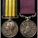 Ashantee Medal 1874, no bar, named (1375 Serjt J George, 42nd Highds 1873-74), Army LSGC Medal (1375
