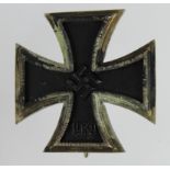 German Nazi Iron Cross 1st Class EK 1. Dedicated to an SS Soldier. 3 part construction with iron