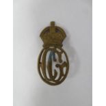 Badge Kings Crown CG (Coast Guard ) with A R Grant London makers plaque on reverse