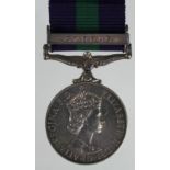 CSM QE2 with Cyprus clasp to (22835164 Pte P A Bratt BW).