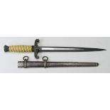 German Nazi Army Dagger, with scabbard, blade maker marked 'AWS Alcosa Solingen'.