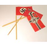 German paper flags for waving on Victory days or when Hitler was in Town, all different, unusual. (