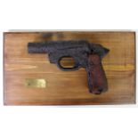 Mounted WW2 Normandy Relic German LP 42 Flare Pistol. Sold as seen