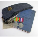 RAF W/O log book to Sgt D Richards flying in Anson aircraft 1941/1942 comes with RAF side hat medals