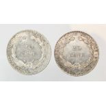 French Indo-China (Vietnam, Cambodia & Laos) 2x silver 20 Centimes 1937 EF-GEF