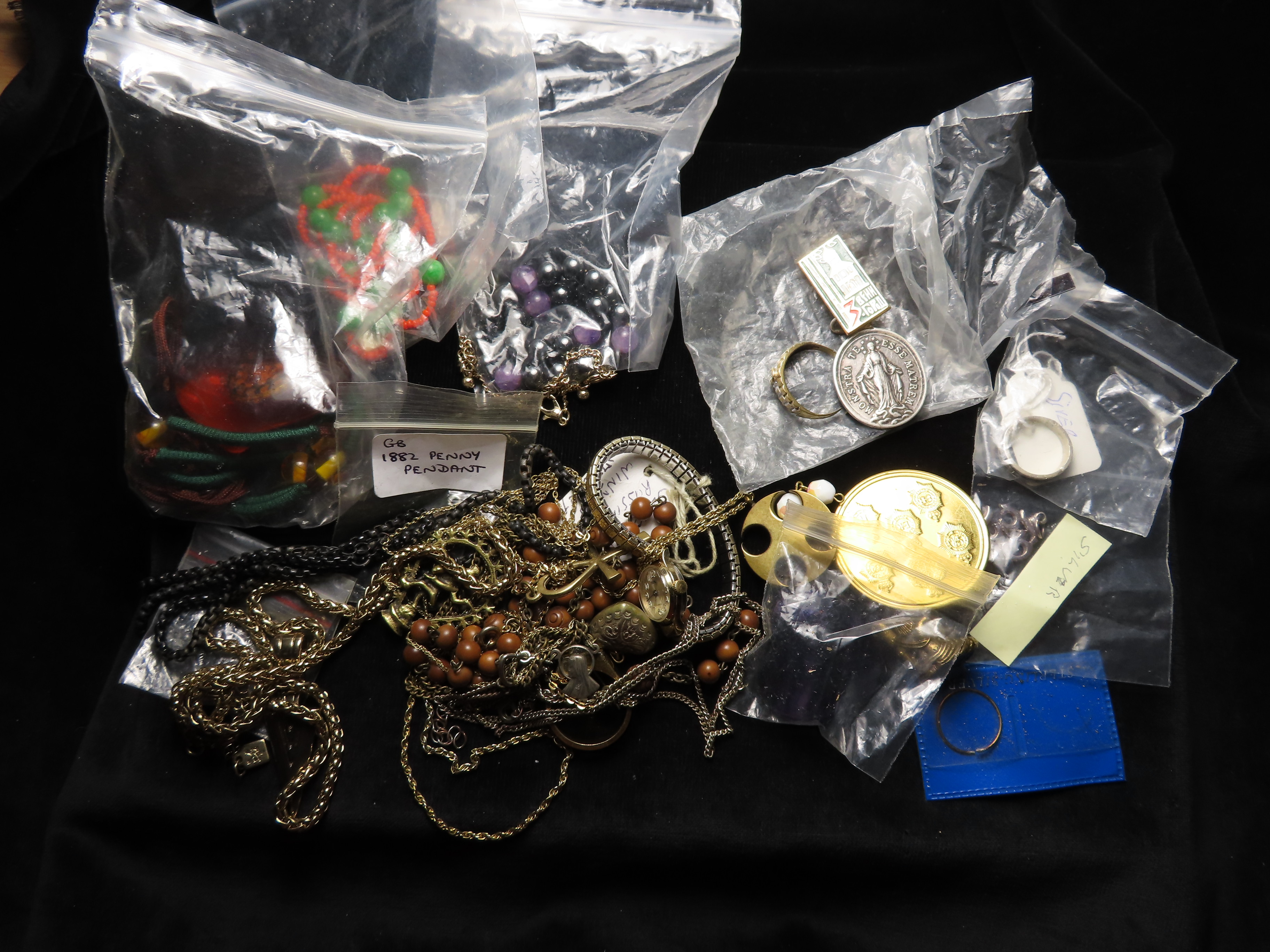 Medals, badges and misc. other items in two plastic tubs (collection recommended) - Image 4 of 8
