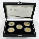 Britannia Golden Silhouette Collection 2006, a set of five selectively gilt and frosted silver proof