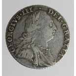 Shilling 1787 no hearts, GF