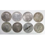 GB Crowns (8) 1935 x 3 & 1937 x 5. GVF - EF