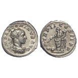 Elagabalus silver Antoninianus, Rome Mint 219 AD. Reverse reads: PM TRP II COS II PP, Providentia