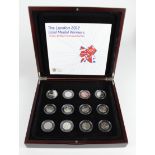 GB Royal Mint: The London 2012 'Gold Medal Winners' 12 Coin Brilliant Uncirculated Set: 11x 50ps and