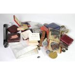 Commemorative Medals & Misc., a box of material 19th-20thC including medals, buttons, badges,