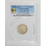 India Quarter Rupee 1840 (Mule type). PCGS slabbed as AU58