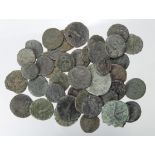 Roman, late small to medium bronze coins (40) mixed grade.