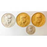 British Commemorative Medals (4) Winston Churchill Memorial 1965, John Taylor issues, total 84.32g