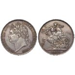 Crown 1821 Secundo, S.3805, lightly toned EF, a few hairlines.