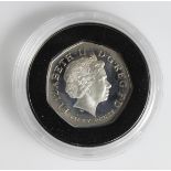 Fifty Pence 2009 "Kew Gardens" Silver proof issue (removed from the set) in a hard plastic capsule