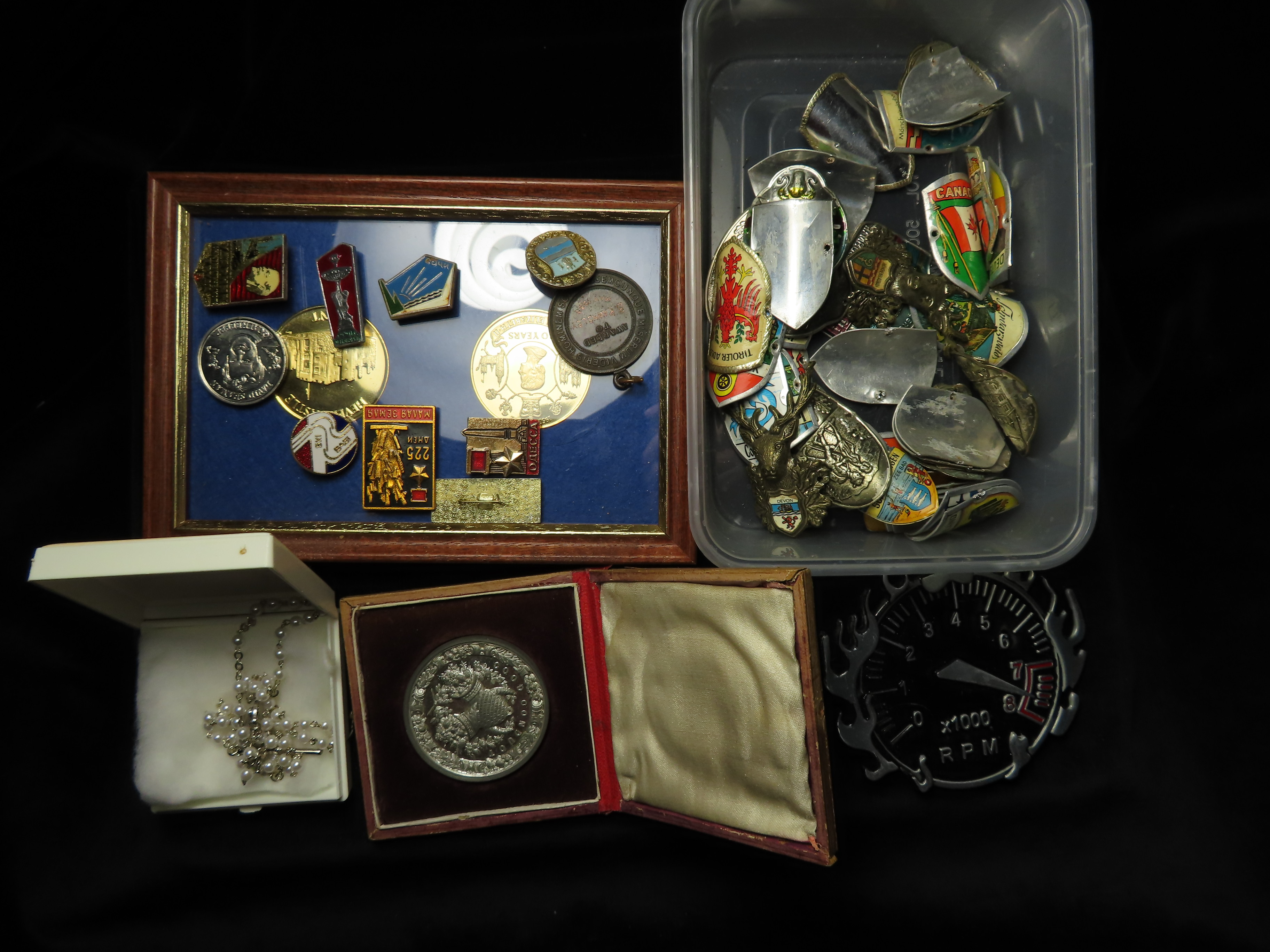 Medals, badges and misc. other items in two plastic tubs (collection recommended) - Image 7 of 8