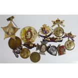 Edward VII items (13) badges, medals, coins etc.