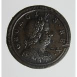 Halfpenny 1719, second issue, S.3660, GVF, scratched.