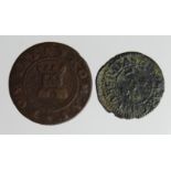 Tokens, 17thC (2) Cambridgeshire: March, Thomas Towers 1/2d 1669 #155 VG/F, and Thomas Harryson 1/4d