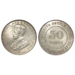 Straits Settlements 50 Cents/Half Dollar 1921 UNC