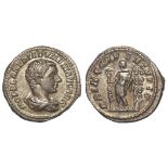 Roman Imperial, Diadumenian Caesar (217-18 AD) under Macrinus, AR Denarius, Rome mint, standards