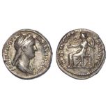 Roman Imperial, Sabina Augusta (128-136/7 AD) wife of Hadrian, AR Denarius, Rome mint, Concordia