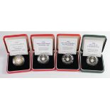 GB Silver Proof Two Pounds (4) Standard 1994 "Tercentenary", Piedforts 1994 "Tercentenary" x2 &