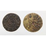 Tokens, 17thC (2) Cambridgeshire: Wisbech, John Bellamy 1/4d 1665 #201 VG-nF with old tickets, and