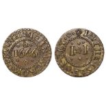 Token, 17thC Cambridgeshire: Ely, John Ingrom 1/4d 1666 #153, VF, a very nice example, ex-Seaby,