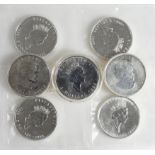 Canada Silver one ounce Maples (7) unsorted by date. Unc - BU