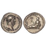 Roman Imperial, Hadrian (117-38 AD) AR Denarius, Rome mint, bare head / 'AEGYPTOS' Egypt reclining