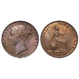 Farthing 1853, WW raised, S.3950, Peck 1575, variety thereof with lips further apart and nostril
