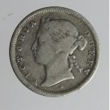 Hong Kong silver Twenty Cents 1876H, Fine.