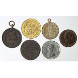 British Commemorative Medalets & Tokens (6) 18th-19thC bronze and other base, some railway-