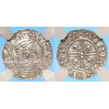 Cnut (1016-1035), Pointed Helmet type Penny (1024-1030), Thetford: +PINEANON?EOD, S.1158, slabbed
