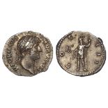 Roman Imperial, Hadrian (117-38 AD) AR Denarius, Rome mint, Roma in military dress type, c.124-125