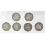 USA Silver Dimes (6): 1898O, 1902O, 1905O, 1909S, 1910S, 1915S, Fair to Fine.